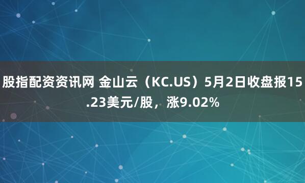 股指配资资讯网 金山云（KC.US）5月2日收盘报15.23美元/股，涨9.02%